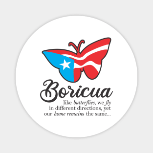 Boricua Flag Familia Butterfly Puerto Rico Magnet
